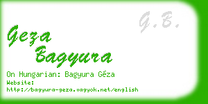 geza bagyura business card